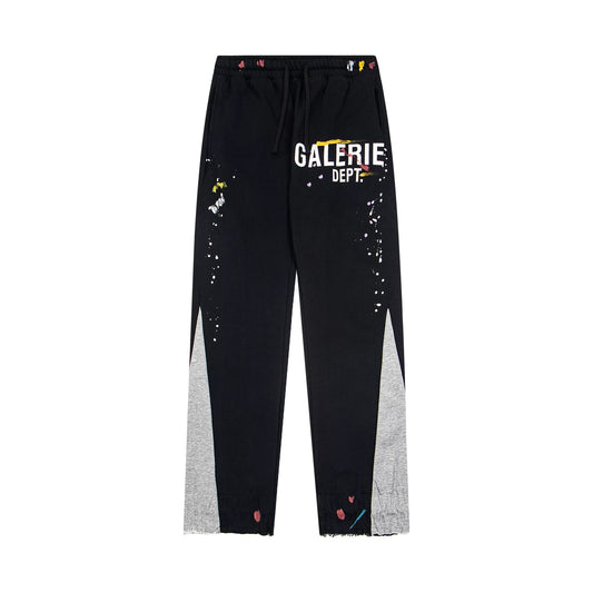 Gallery Dept. "GALERIE DEPT." Logo Paint Splatter Contrast Panel Sweatpants - Black