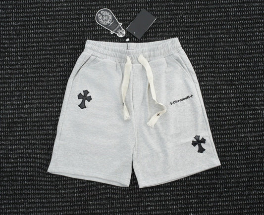 Chrome Hearts Light Gray Drawstring Cross Patch Sweatshorts