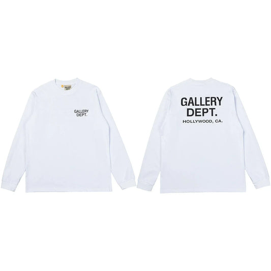 Gallery Dept. Hollywood Logo Long Sleeve T-Shirt - White