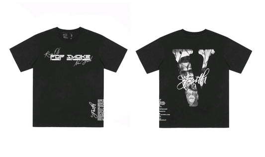 Vlone x Pop Smoke Tribute Portrait Graphic T-Shirt - Black