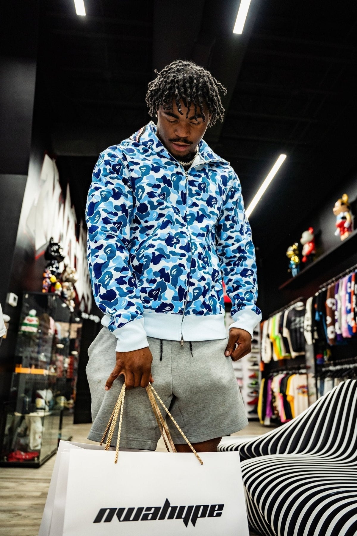 BAPE ABC Camo Shark Full Zip Hoodie 'Blue'